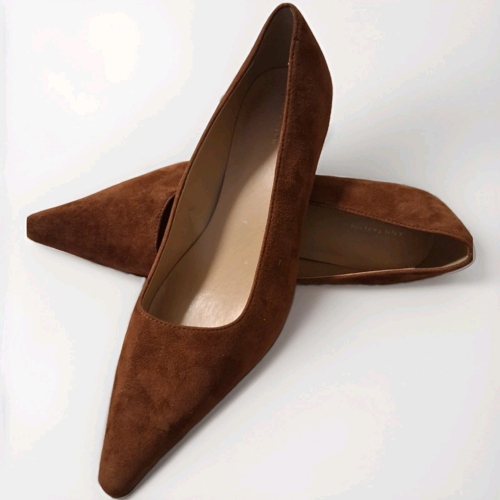 Ann Taylor Women's Brown Suede  Pointed-Toe 3" Kitten Heels Size 10M